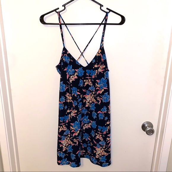 Zara Blue Floral Strappy Dress - Size S - Picture 4 of 6